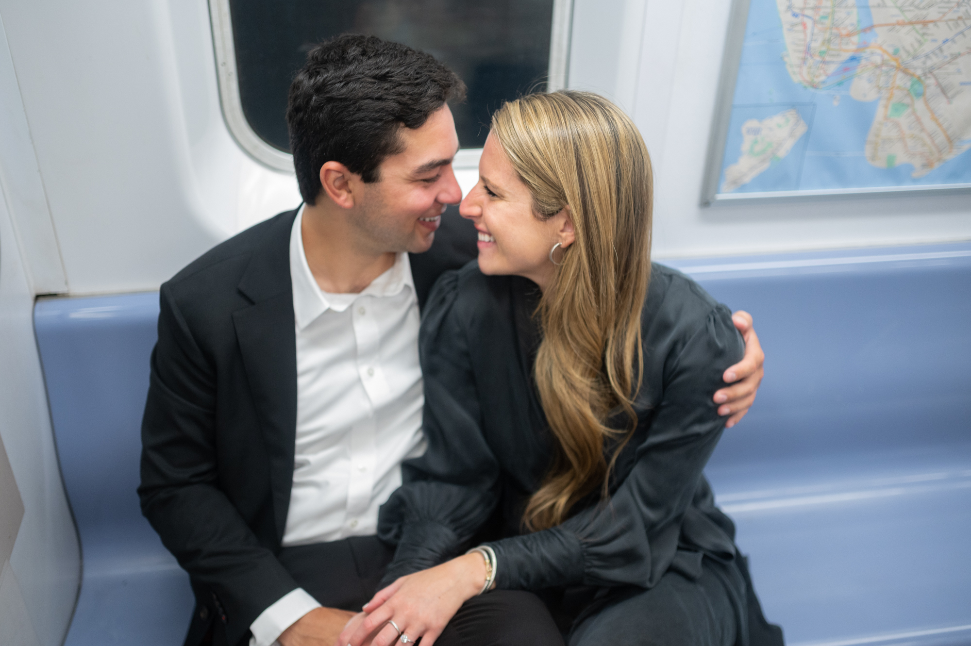 couple on NYC subway