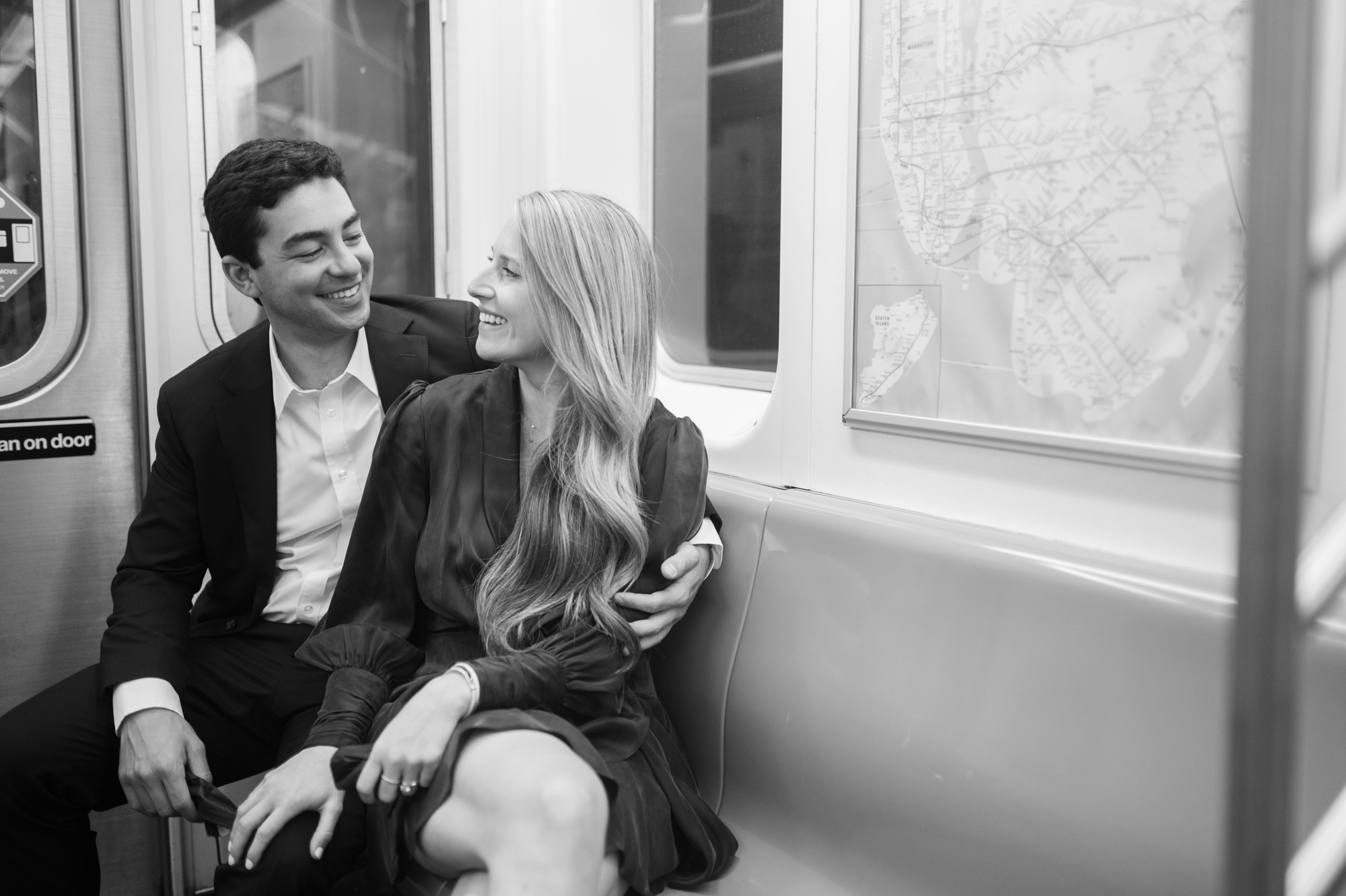 engagement pictures on NYC subway