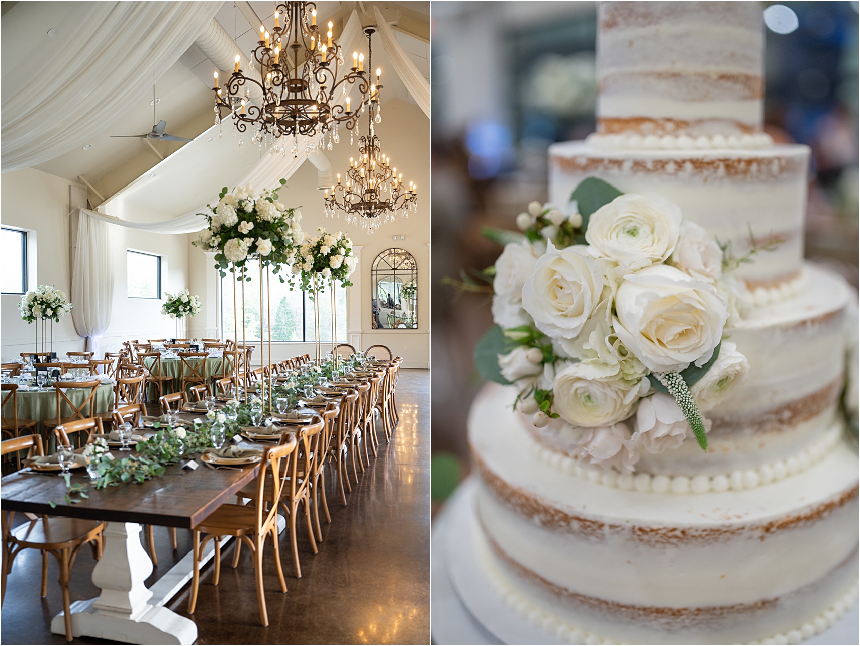 reception details at The Greystone Estate Wedding Venue